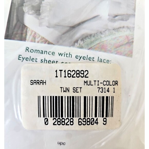 Vtg Garden Estates Sarah Twin Bedding Pink Romantic Spring Floral Eyelet Lace - Picture 8 of 12